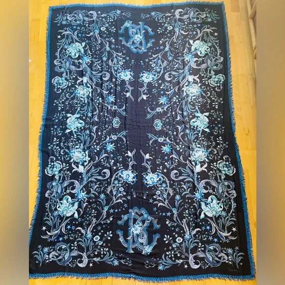 Roberto Cavalli Floral Modal Scarf/Wrap - Picture 5 of 12